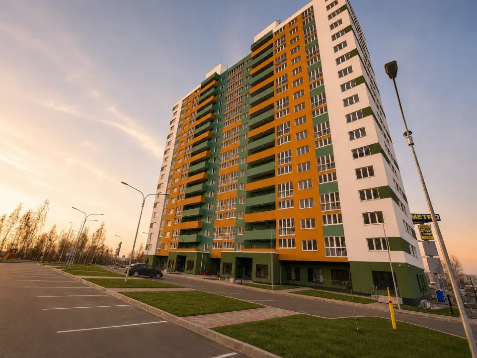 Готовый фасад ЖК «Гармония» в Орле